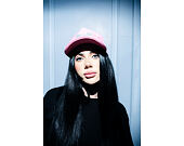 Kšiltovka Reflection Luxury Velvet Rhinostones Pink / White