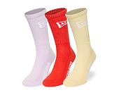 Socks New Era - Flag Crew Socks 3pk - Pink / Orange / Yellow