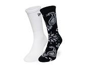 Socks New Era - Paisley Crew Socks 2pk - White / Navy