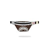 Sprayground Cream And Brown Tear Check Savvy Crossbody