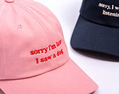8by8 Dadcap - "Sorry I'm Late I saw a dog" - Baby Pink/Red