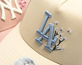 Womens Cap New Era - MLB Floral 9FORTY A-Frame Trucker - LA Dodgers - Cream / Sky Blue