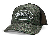 Cap Von Dutch - Glitter Oval Logo Trucker - Green Glitter / Black