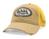 Cap Von Dutch - California Checkered Patch Baseball - Tan / Yellow