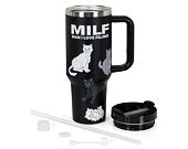 Bottle Rip N Dip - Man I Love Felines Big Ol Cup Tumbler Black