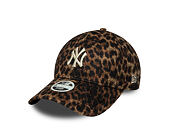 Womens Cap New Era - MLB Cosy Leopard 9FORTY - NY Yankees - Deep Auburn / Black