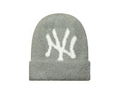 Womens Beanie New Era - MLB Fluffy Mohair Beanie Medium Knit - NY Yankees - Grey
