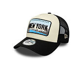 Cap New Era - Branded Licence Plate 9FORTY A-Frame Trucker - Black / Stone