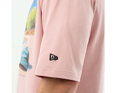 Tee New Era - Branded Beach Graphic Oversized Tee - Pink Rouge