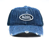 Cap Von Dutch - Striped Corduroy Oval Patch Baseball - Navy