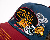 Cap Von Dutch - Devil Cat Hot Rod Patch & Print Trucker - Blue / Burgundy