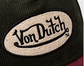 Cap Von Dutch - Corduroy Oval Patch Baseball - Olive / Burgundy